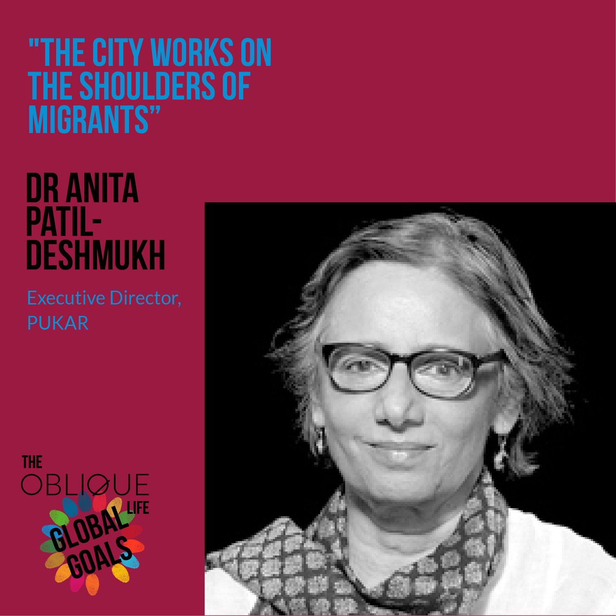 The Oblique Life (@theobliquelife) on Twitter photo Introducing Dr Anita Patil-Deshmukh, Executive Director at <a href="/PUKARMUMBAI/">PUKAR</a> . She spoke on S02E02 about how we can re-think #governance in our cities.  🎧 to this episode via the link: ow.ly/2TXS50J8mXv
#urbanisation #sustainablecities  #sdgs #esg #education Introducing Dr Anita Patil-Deshmukh, Executive Director at <a href="/PUKARMUMBAI/">PUKAR</a> . She spoke on S02E02 about how we can re-think #governance in our cities.  🎧 to this episode via the link: ow.ly/2TXS50J8mXv
#urbanisation #sustainablecities  #sdgs #esg #education