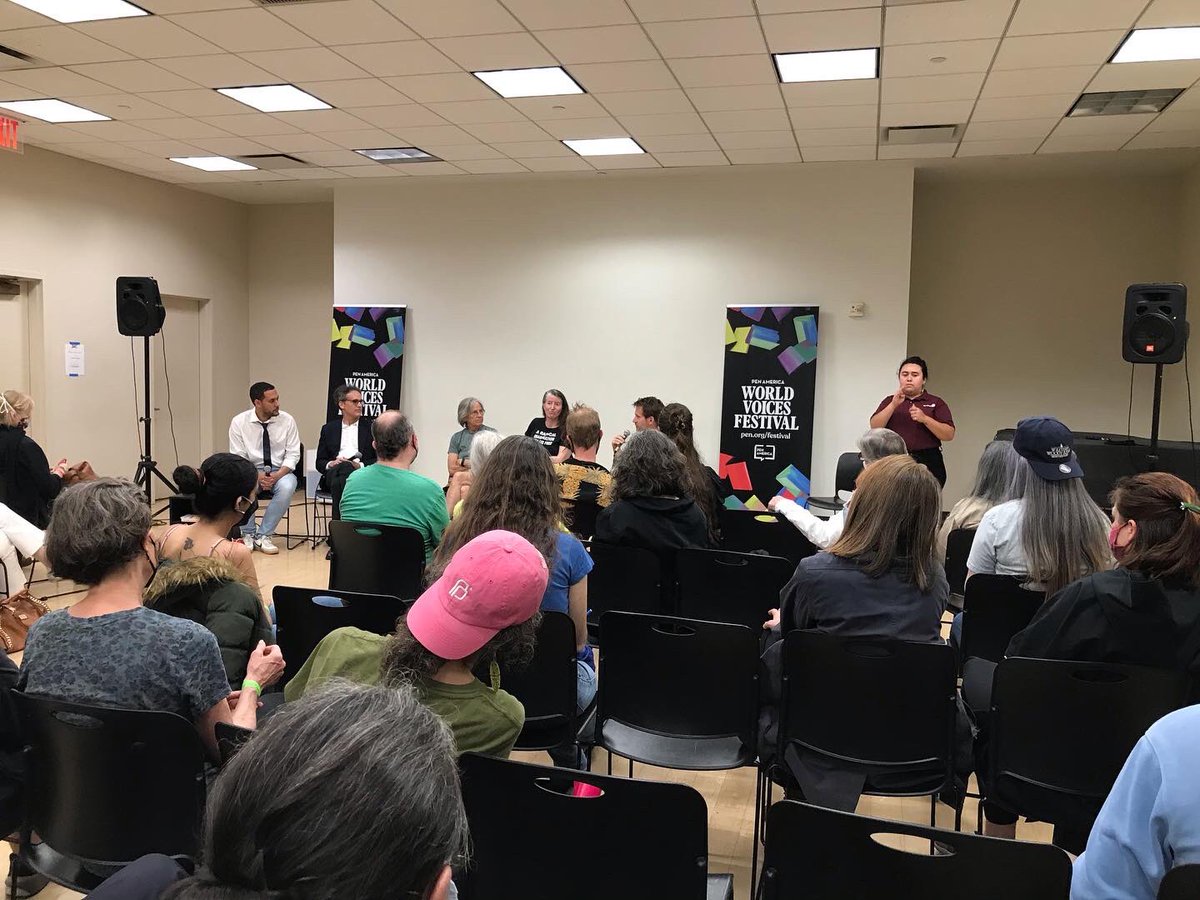 WilliamCorwin's tweet photo. A wonderful event for the @penamerica #worldvoicesfestival Greening the Commons: Why Trees Matter. Featuring @katieholten, whose book “About Trees” I contributed a short interview with Colin Renfrew. Also speaking was @EileenMyles #BenjaminSwett, #JohnFreeman, and @chrismartenyc https://t.co/w4o8d4jeSg