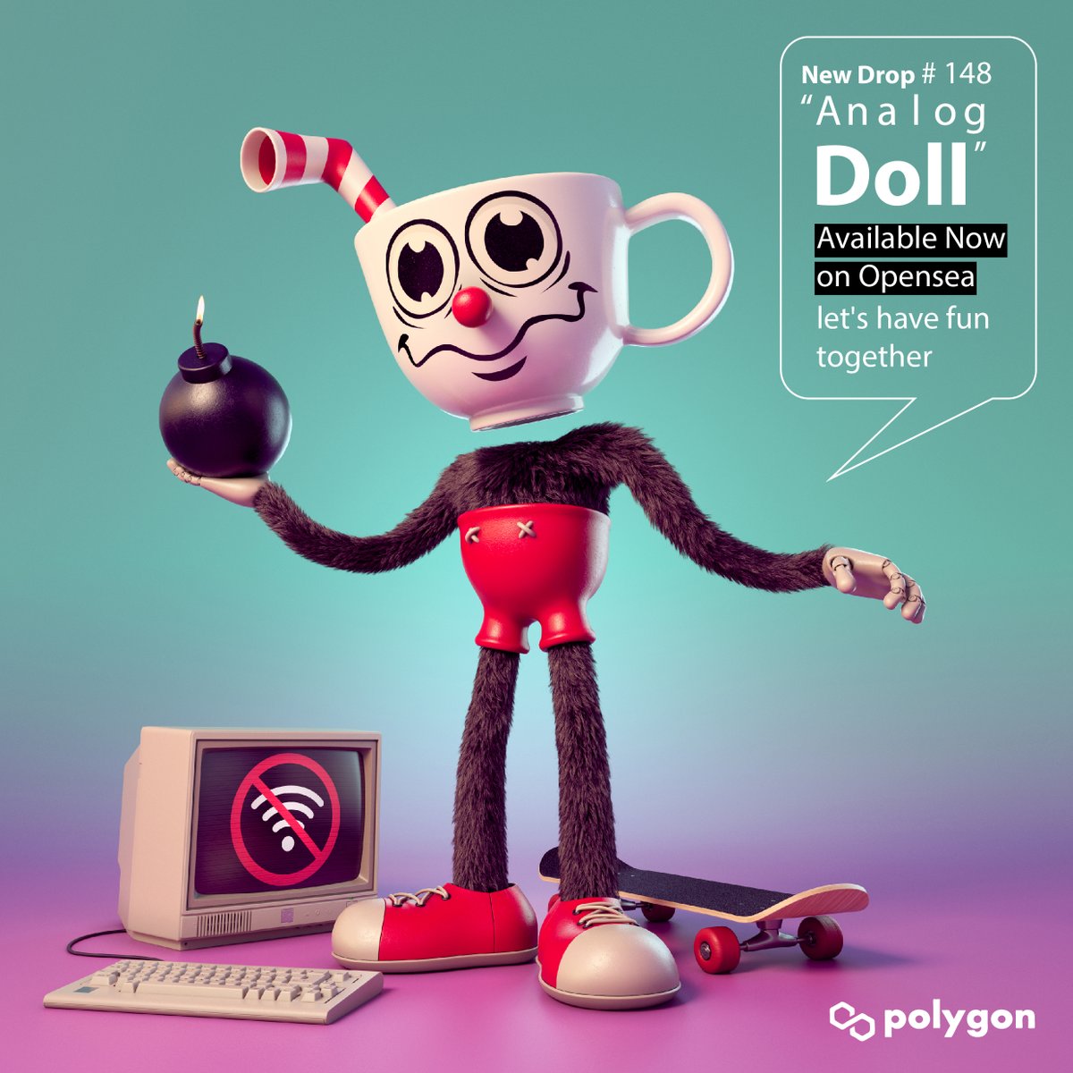 New Drop!! "Analog Doll" #148
on <a href="/0xPolygon/">Polygon | POL</a> <a href="/opensea/">OpenSea</a>📺☕️☕️☕️
Let's have fun together.

opensea.io/collection/ana…

#NFT #NFTS #NFTCommunity #NFTdrop #nftart #OpenSeaNTF #NFTartists #Polygon #NFTcollection  #NFTJPN