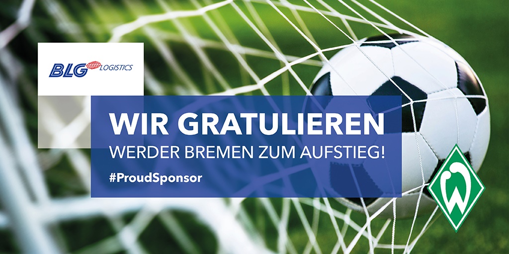 BLGLOGISTICS's tweet photo. Herzlichen Glückwunsch zum Aufstieg SV Werder Bremen! https://t.co/8zs6SU4lkc
