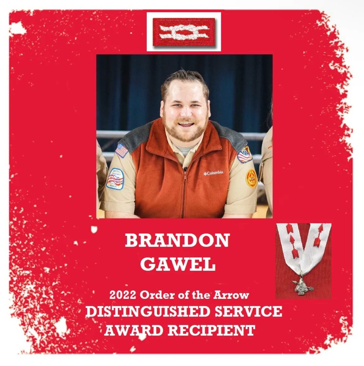 oasectiong6's tweet photo. Please join me in congratulating our Section Staff Advisor, Brandon Gawel for becoming a recipient of the Distinguished Service Award! https://t.co/JQX1HEpPz4