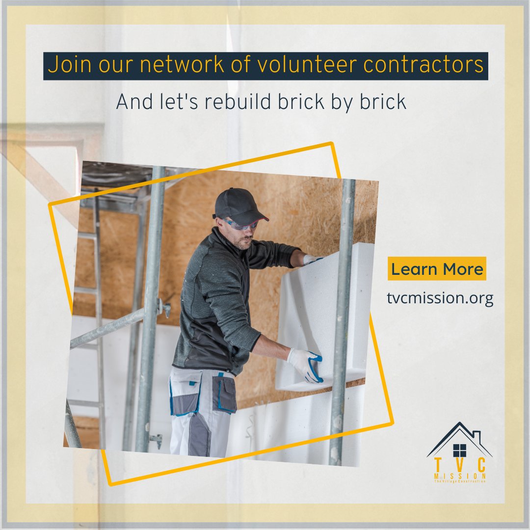 tvcmission's tweet photo. 🏠❤️ We look forward to collaborating!

 https://t.co/lBGyrzSs7v

#tvcmission #nonprofit #thevillageconstruction #rebuild #contractor #builder #charity #donate #giveback #causes #philanthropy #socialgood #volunteer #fundraising https://t.co/SPD886L3zv