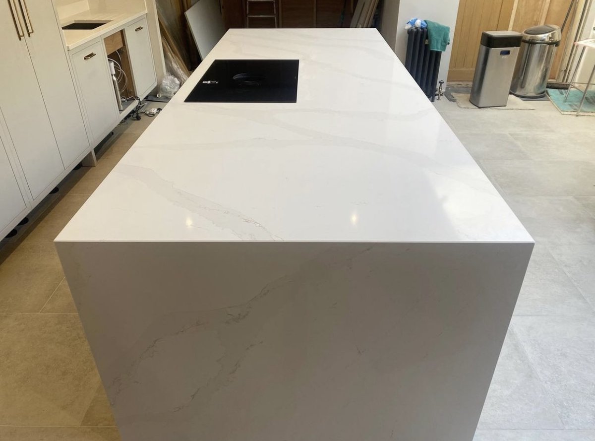 A nearly finished kitchen featuring the popular 'Eternal Calacatta' @Silestone ✨

We manufactured this stunning waterfall island, kitchen worktops and upstands, templated and fitted by the brilliant Yorkshire Marble and Granite team!

📸 Yorkshire Marble and Granite