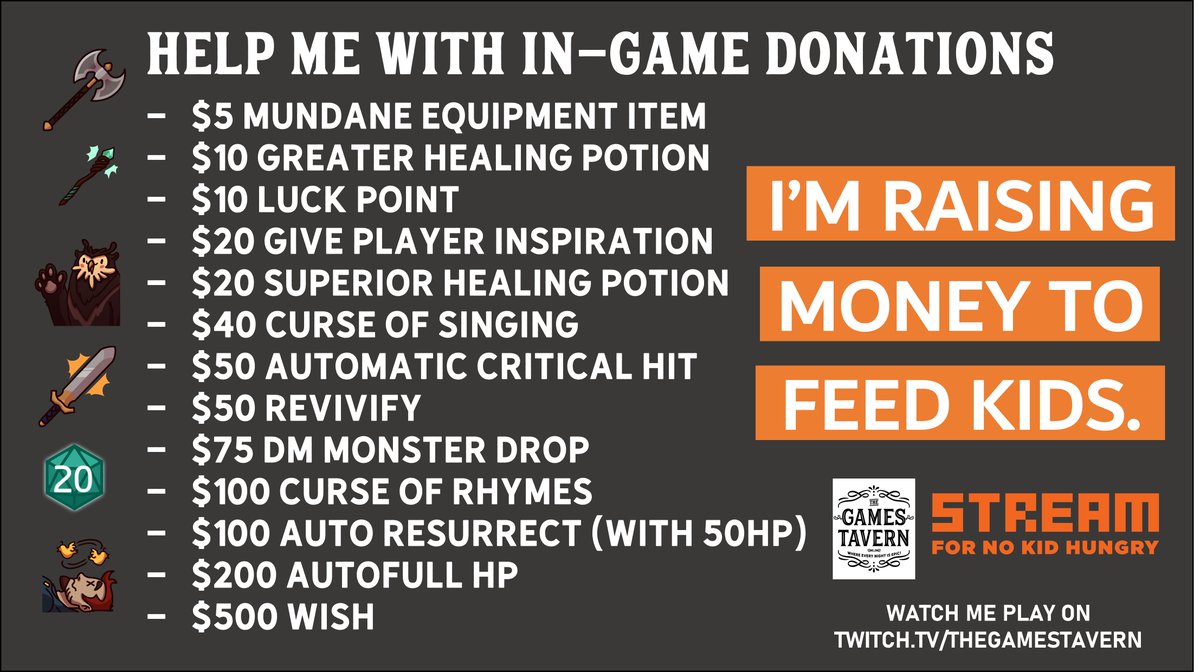 InitiativeQues1's tweet photo. We are Live! 🔴 @RPGShortShot https://t.co/4CjxLcNnW6
on One Fair Folly -#Veterans stream #DnD for @nokidhungry! 
Every $1 raised creates up to 10 meals for kids.
@judgyDM @Guy_Foti @GrumpEVet @NavyPhoenix42 @CannonballCarny and @Ruby_Kemp as DM!

Donate - https://t.co/OFzrpIEi8b https://t.co/ZWrnDyVnze