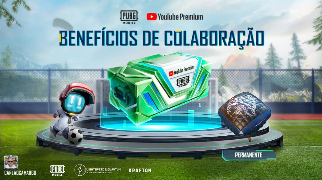 Faça login no jogo nos horários especificados para ganhar um Teste de 3 Meses do YouTube Premium grátis. Siga a conta oficial do YouTube e conclua missões para ganhar itens permanentes do PUBG MOBILE. share.pbgcj.com/h5campaign.php…