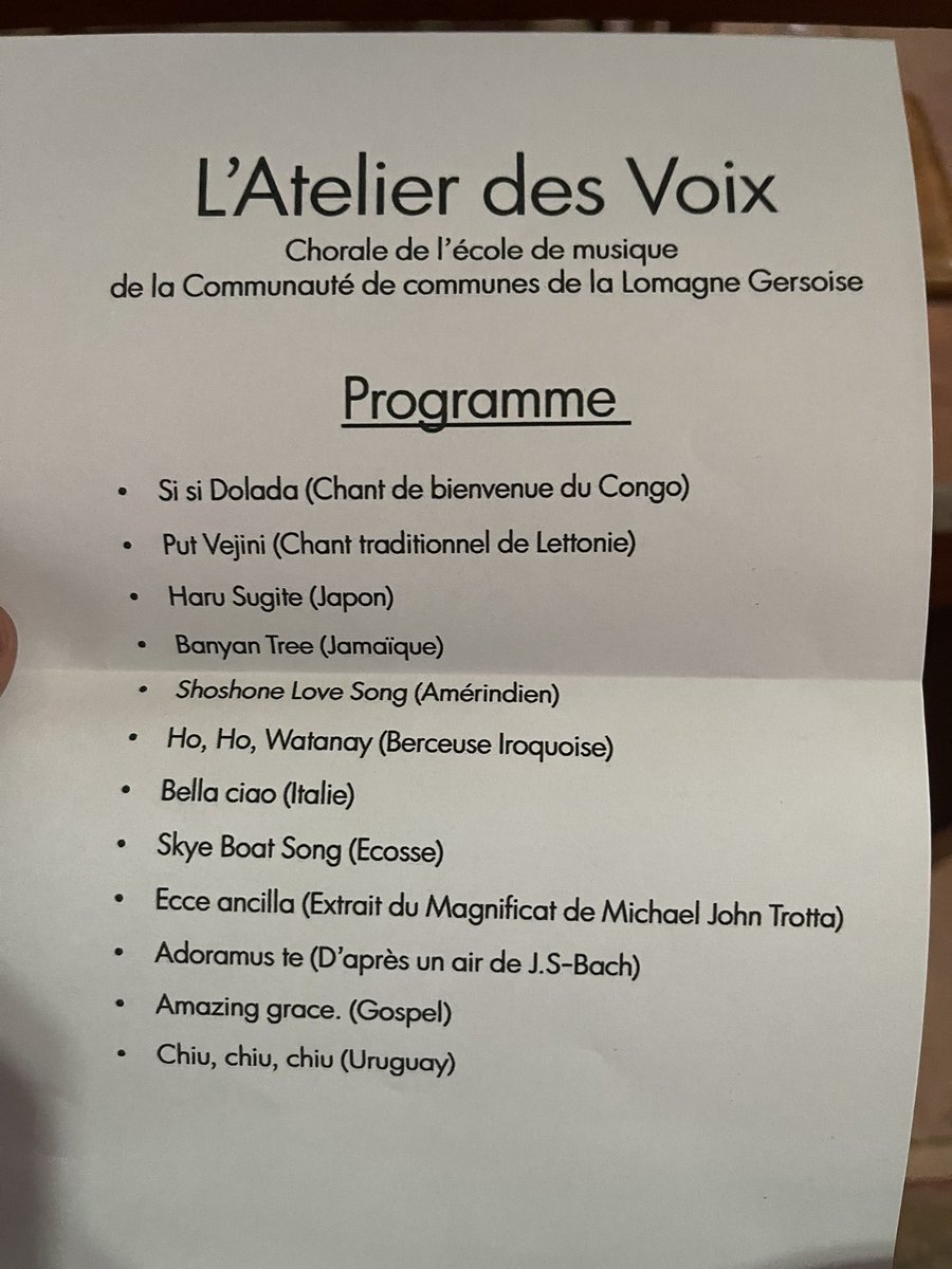 RonnyMazzoleni's tweet photo. #Miradoux concert de la chorale de l’école de musique intercommunale, des œuvres issues de tous les pays, de registres différents, infusons la culture sur l’ensemble de notre territoire 👍 https://t.co/NSX9PMxYSy