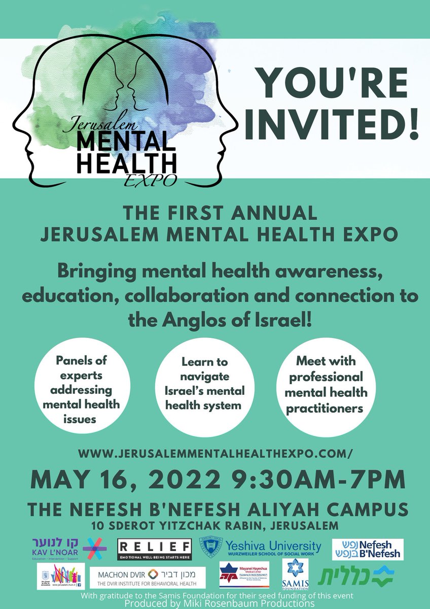 JerusalemCVB's tweet photo. Join us at Jerusalem Mental Health EXPO! https://t.co/FnG5dchWXt