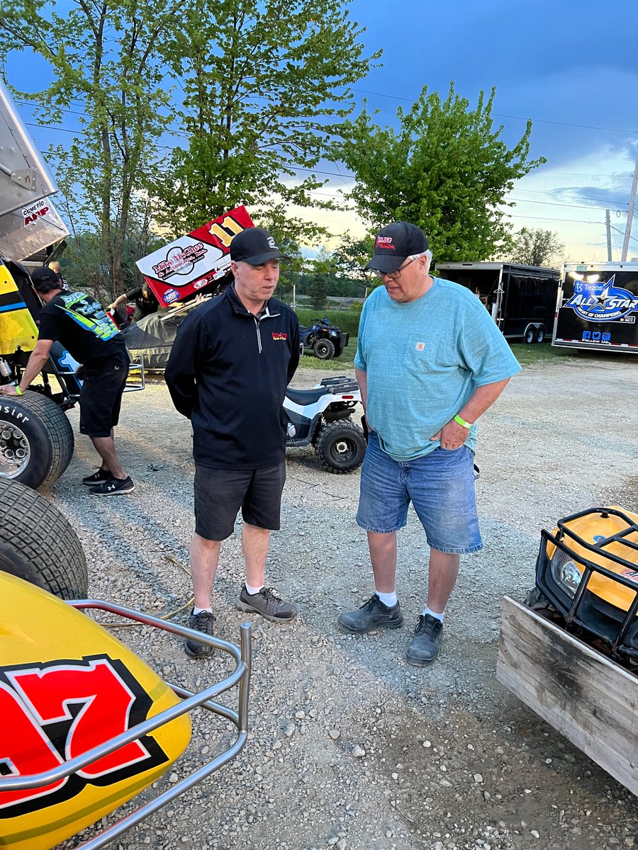 AfterBurnerPerf's tweet photo. A couple of pictures I (Deb) captured Saturday night @wcsohio with @Caskey_Mitch and Joe Seeling @Seeling97. Keith was very impressed with the track conditions, which allowed for multi-lane racing. Kudos to all involved with the track prep. #supportyourlocaldirttrack https://t.co/qEfdFfWriY