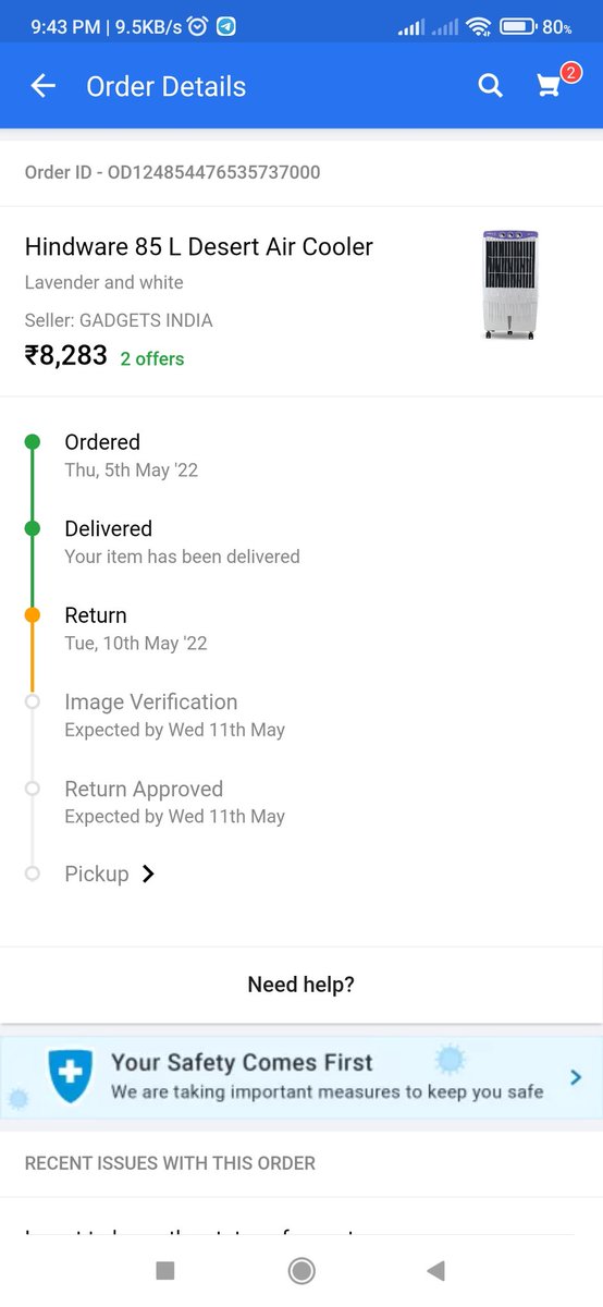 paraschourasia7's tweet photo. i ordered Hindware cooler from flipkart i got the damaged product i ask for replacement they even don t contacting me it s been 5 days the status got stucked in image processing @Flipkart  @flipkartsupport  #flipkart  worst service by flipkart ... https://t.co/JRsmx11YUO