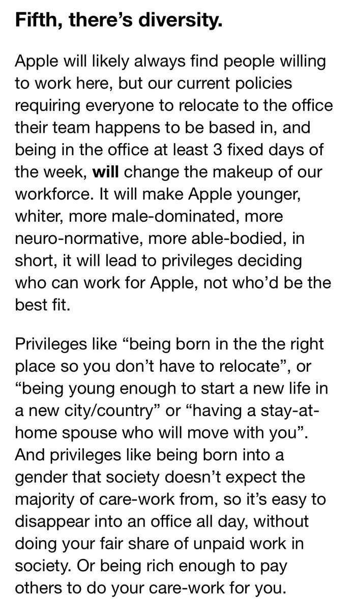 In this open letter, Apple Together lists many valid reasons why they believe Apple's return to the office doesn't make sense. For me personally, ensuring diversity is an especially important consideration. #ETFOSTAFFASSOCIATION Read the letter here 👉appletogether.org/hotnews/though…