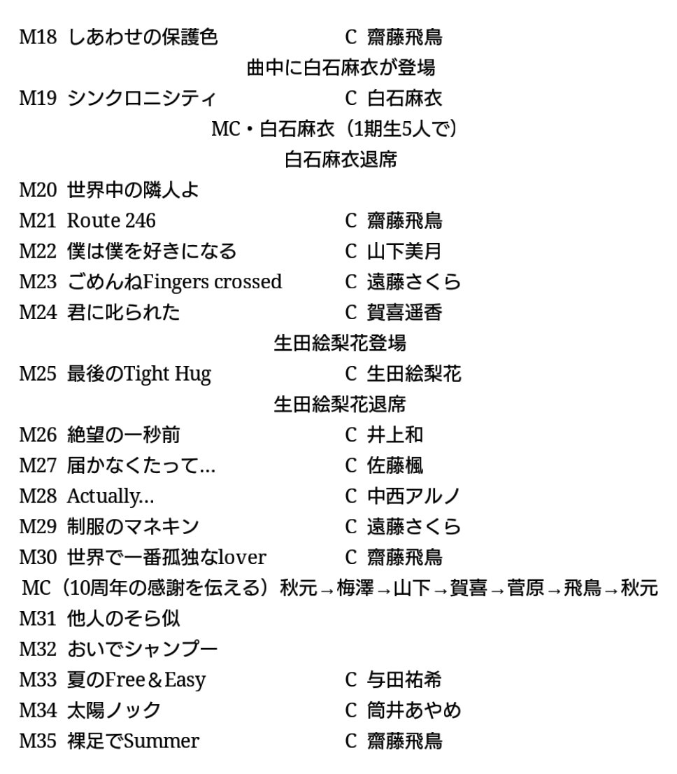 コンコルド 22 5 15 乃木坂46 10th Year Birthday Live Day2 In日産スタジアム Og5人参加 神セットリスト 10thyearbirthdaylive 乃木坂10thバスラday2 西野七瀬 白石麻衣 生田絵梨花 松村沙友理 高山一実 セトリ T Co Utrdr0sr Twitter