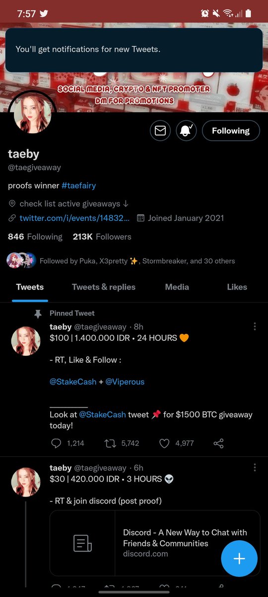 ARpccc's tweet photo. @taegiveaway Done https://t.co/EgPJPh1Djt