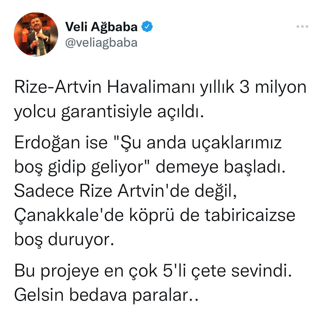 M_CemalOzturk's tweet photo. Dün harika bir törenle #RizeArtvinHavalimanı‘nı hizmete açtık.

Bugün yalan çetesi “uçuşa” geçti.

3 milyon yolcu garantisi yoktur.

3 milyon yolcu KAPASİTESİ vardır.

Maalesef sizin daha bunları anlama kapasiteniz yok! https://t.co/LZhTMsHLc4
