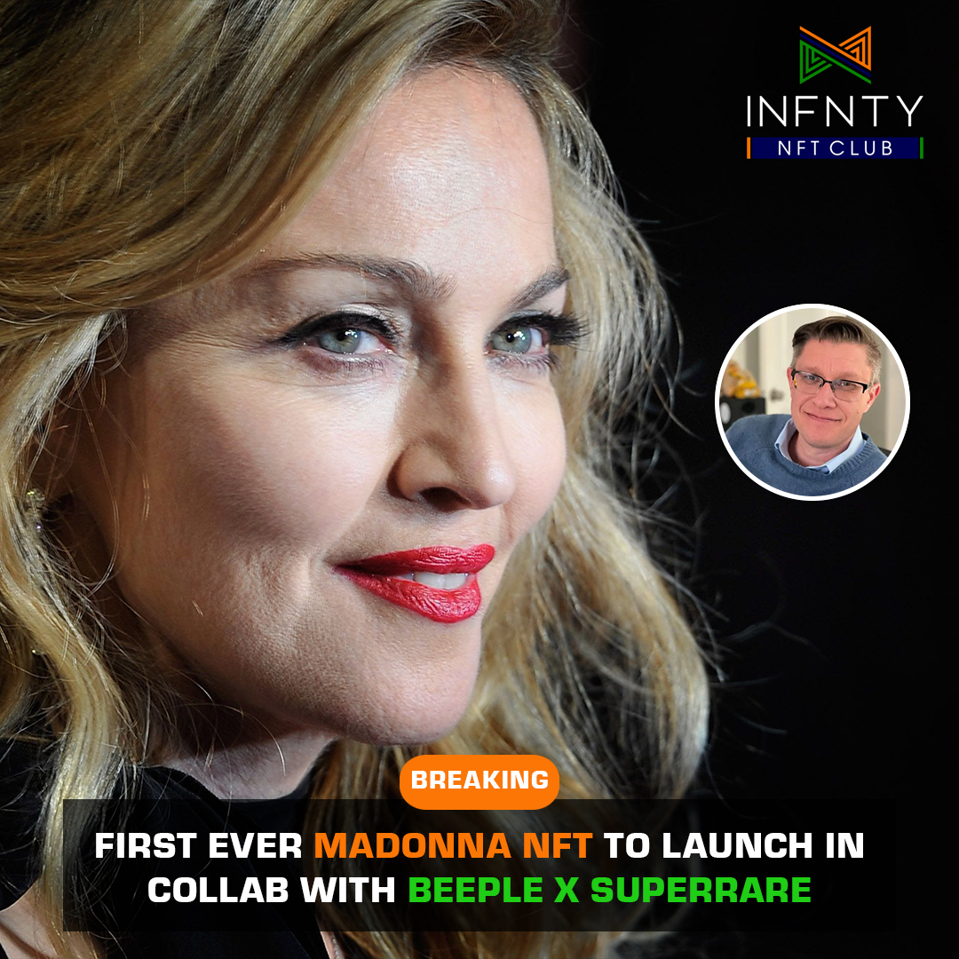 InfntyClub's tweet photo. The Queen of Pop @Madonna has announced her collaboration with @beeple to launch an NFT triptych titled “Mother of Creation”. Both artists aim to connect the idea of creation and motherhood as told through a series of 3 video NFTs.🚀

#NFTCommunity #NFTdrop #NFTPromoter #NFTNews https://t.co/OZuAgCWdsa
