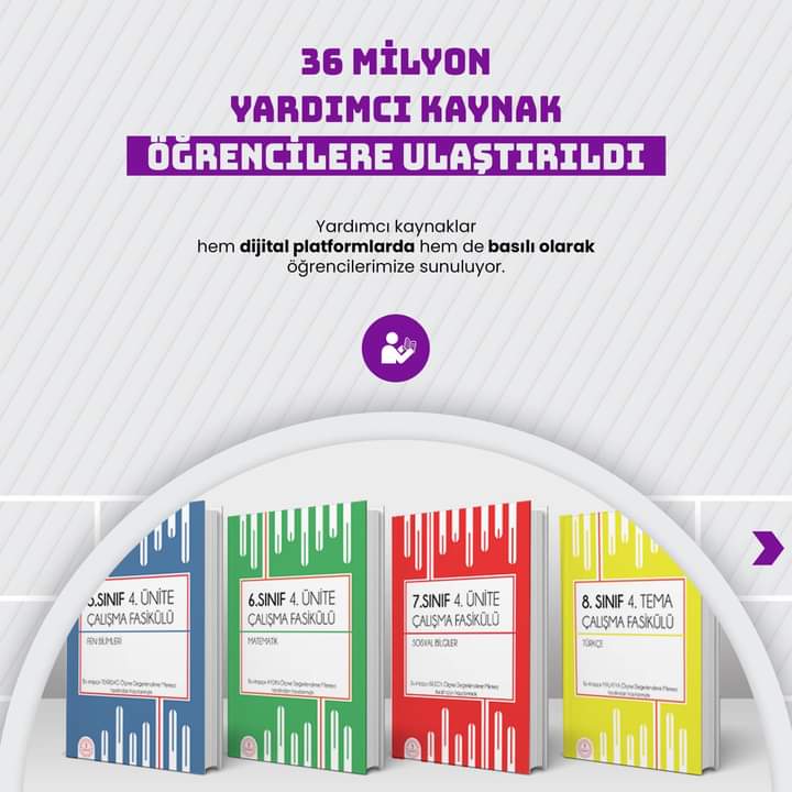 MilasMEm's tweet photo. 36 Milyon Yardımcı Kaynak Öğrencilere Ulaştırıldı✅

Ücretsiz yardımcı kaynaklar hem dijital platformlarda hem de basılı olarak öğrencilerimize sunuluyor. Bugüne kadar 36 milyon yardımcı kaynak öğrencilere ulaştırıldı.

@tcmeb @mugla_mem @emrecay55 @TCMilasKaymakam @isabal80 https://t.co/urMgwfdMZW
