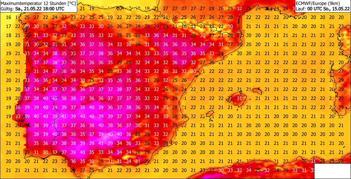 MeteoDreiland's tweet photo. In #Andalusien steht in #Woche20 die erste hochsommerliche #Hitzewelle des #Jahr2022 bevor - En #Andalucía en #semana20 primera #oladecalor veraniega en plena primavera del #año2022 https://t.co/q8nfuwI3Tq