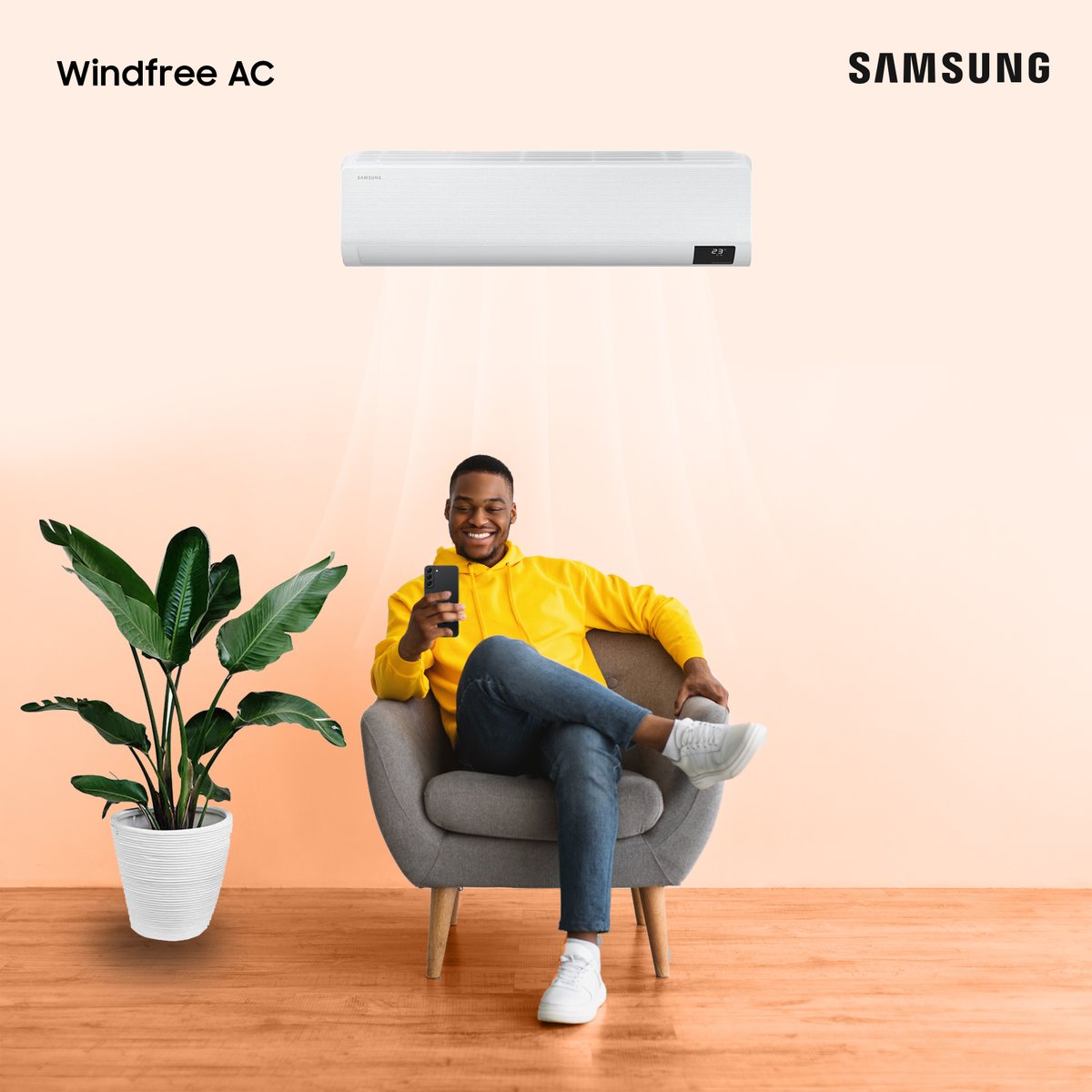 samsungmobileng's tweet photo. With the windfree AC, it’s Triple Protector Plus technology prevents damage from power surges and fluctuating electrical currents.
This means you do not need a separate voltage stabilizer
Amazing right?
#StayConnectedWithSamsung
#WindfreeAC https://t.co/YsZweCiRyp