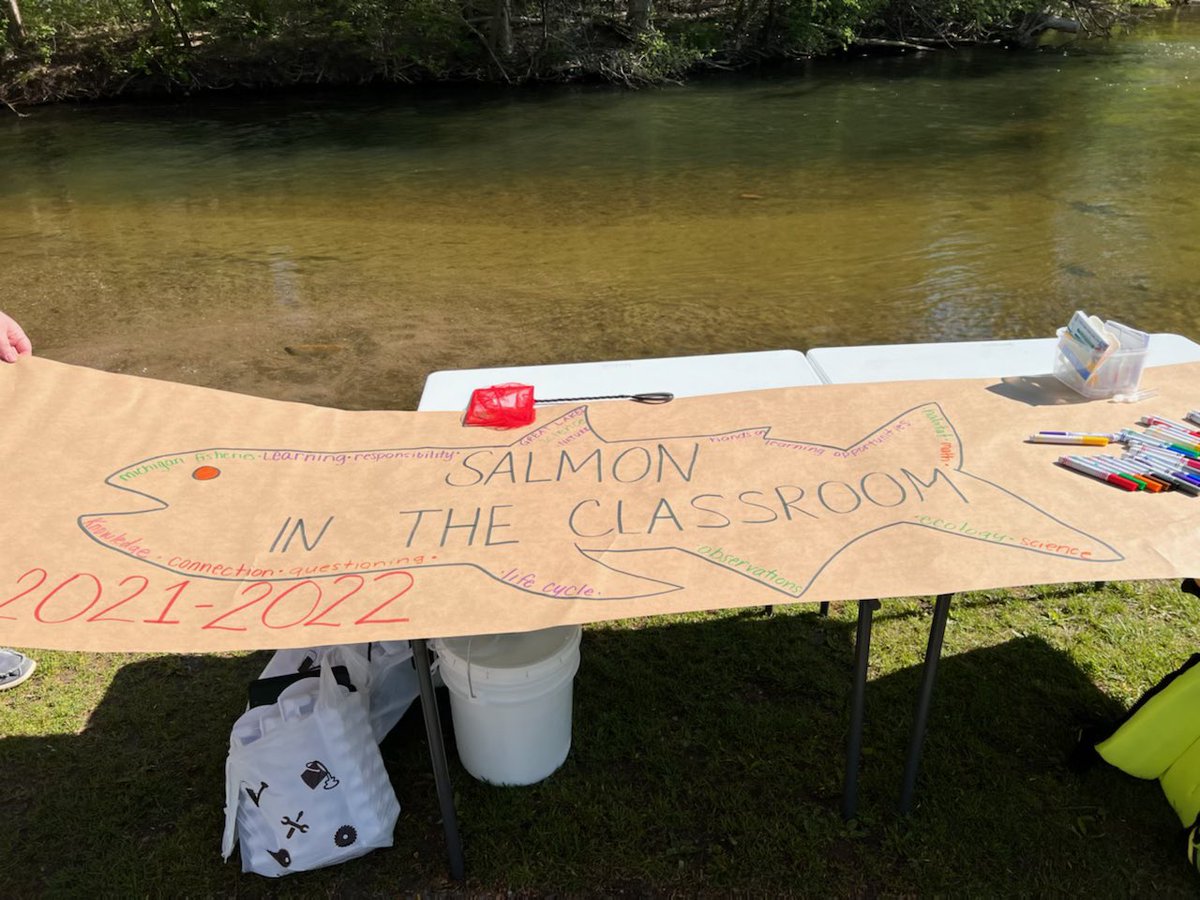Release Day for Harlan’s Salmon in the Classroom: 60 salmon were successfully released in Clinton River!