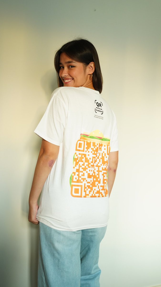 SaveChildrenPH's tweet photo. Wear the #QRforHunger &amp; encourage others to #SaveTheChildrenFromHunger by scanning the QR Code on your back!

@lizasoberano will sign the shirts of the first 50 to get theirs so grab yours now at https://t.co/1HBp2J5sVl

Part of the proceeds will be donated to Save the Children. https://t.co/veIr56RmN1