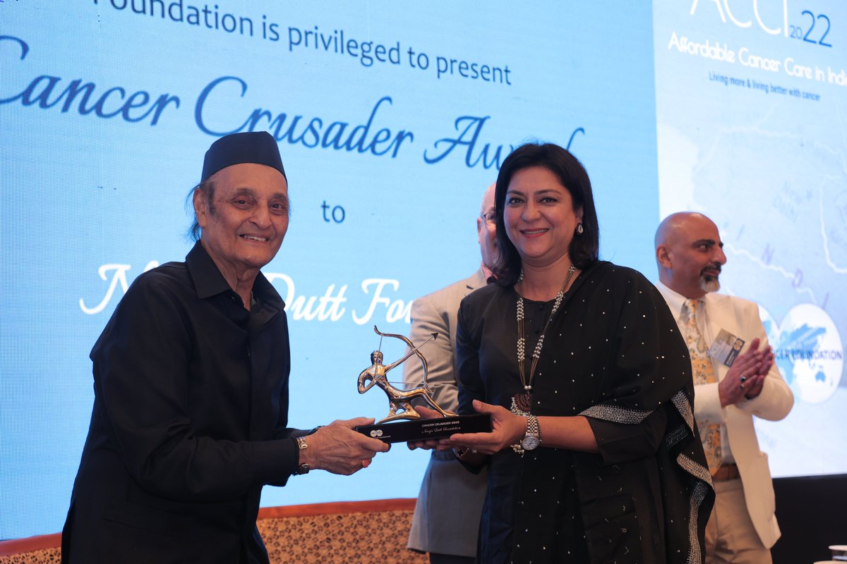 BCPBF_Cancer's tweet photo. Heartiest congratulations to the Nargis Dutt Foundation for the prestigious ‘Cancer Crusader Award‘ at ACCI 2022 last evening at Oberoi’s #Delhi.
@ND_Foundation @duttsanjay @PriyaDutt_INC
#ACCI2022 #AyushmanBharat #LetsTalk #cancereducation https://t.co/MWPB7Jexcz