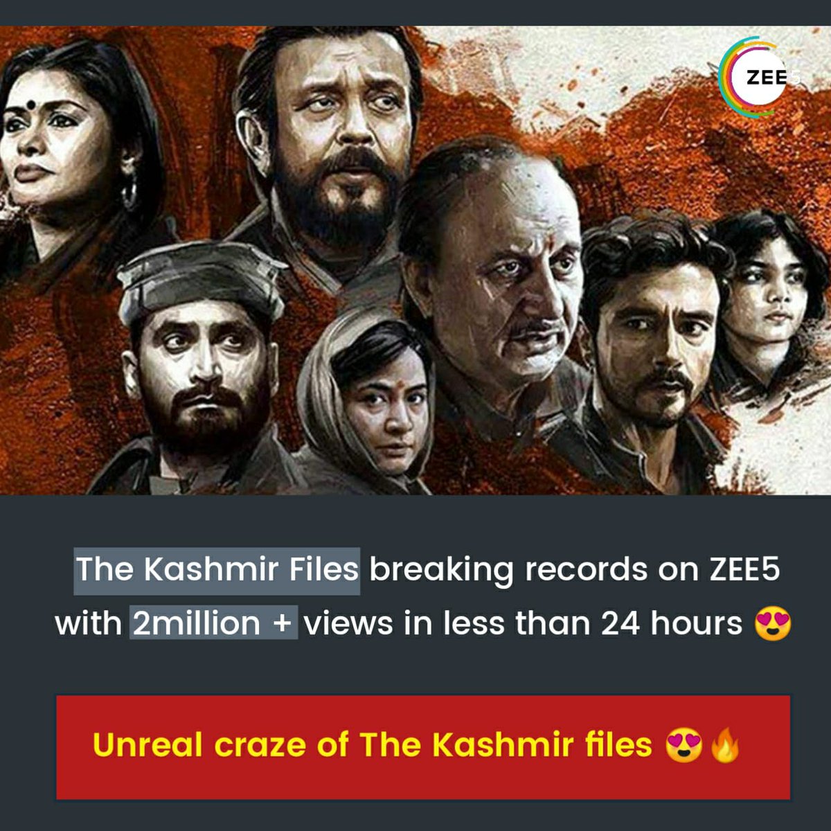 Finally watch  #TheKashmirFilesOnZEE5 ...it's gripping & throughly engaging film. Watch it now on @Zee5India