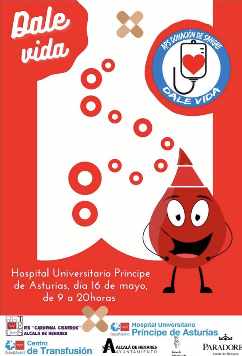 alcala_dona's tweet photo. ¡TODO LISTO!

Nuestras mejores galas para un nuevo maratón de donación de la mano de @DaleDalevidaAPS 

Mañana será un gran día 🥳

📆 16 de Mayo 
🏥 Hospital Principe de Asturias
📍Pabellon docente (debajo de cafetería)
⏰ 9:00 - 20:00H

#dalevida https://t.co/8fBkkwkDAK