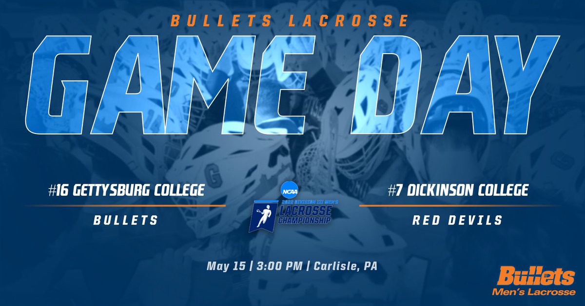 gburgbullets's tweet photo. 🔥GAME DAY🔥
NCAA #D3lax Third Round
🥍 @Gburg_MLax 🆚 @DsonRedDevils
📍 Carlisle, PA
⏰ 3️⃣:0️⃣0️⃣
🖥 https://t.co/aRIOKCh2Hm
📊 https://t.co/fbAAASRxUq
SERIES: GC 5️⃣0️⃣-1️⃣5️⃣
🔶First meeting in NCAAs
#GoBullets🔶🔷 #BulletsMlax #CentConf https://t.co/OwS3jKFqZn