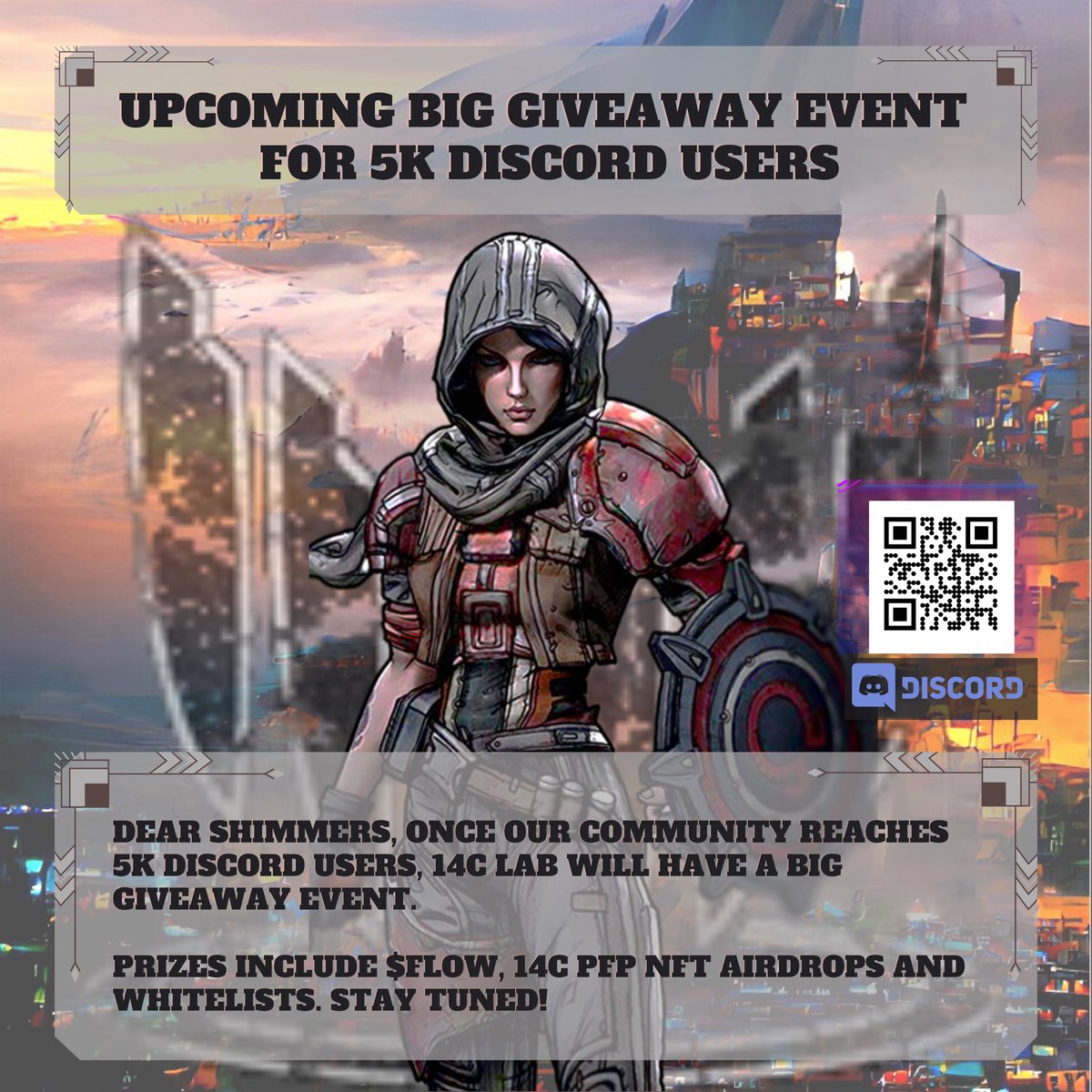Upcoming big giveaway event for 5k discord users🦋

Dear Shimmers, once our community reaches 5k discord users, 14C Lab will have a big giveaway event. Prizes include $flow, 14C PFP NFT airdrops and whitelists. Stay tuned!

Join Discord: discord.gg/vFM2CCjZYe

#NFTGame #OnFlow