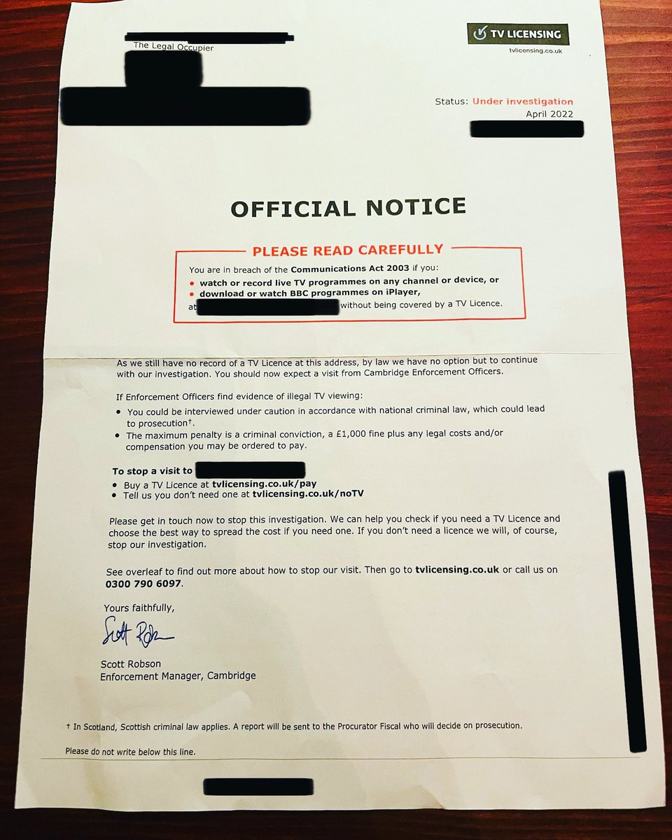 TV Licensing Letter Log (@tvlicensinguk) on Twitter photo 