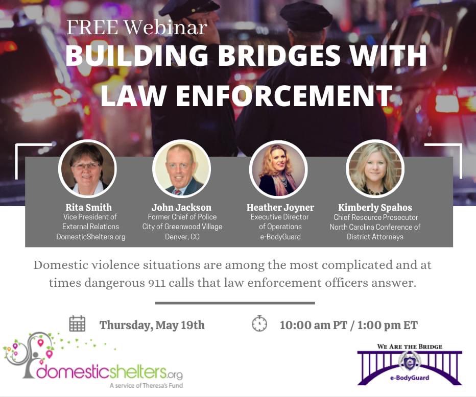 eBodyGuardCorp's tweet photo. ** FREE WEBINAR in partnership with https://t.co/W4kbWHctBQ ** May 19th - REGISTER HERE **

https://t.co/rjLf0GppYG

#ebodyguard #safety #criminaljustice #lawenforcement #911PSAP #domesticviolence #safetycard #freewebinar #development #advocates https://t.co/FjkOCZfpvB