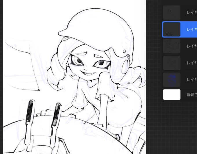 うわさのタコガール描くー!!wip! 