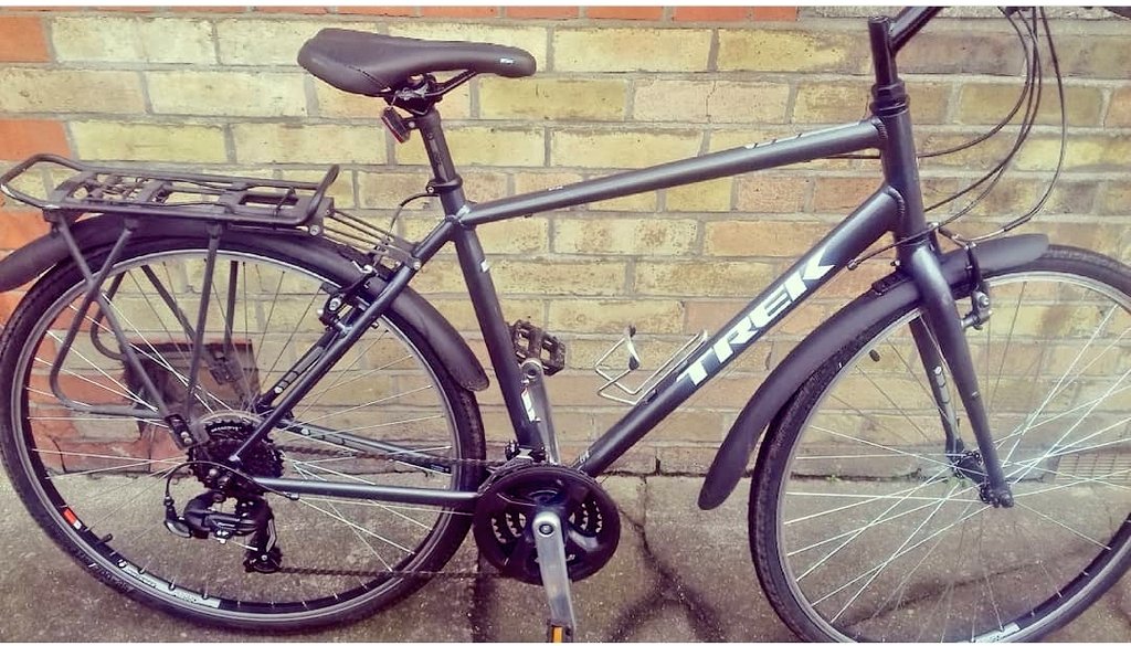 pauldunphy's tweet photo. My bicycle was stolen around 12.15 today outside Tesco at Prussia Street, D7. A silver Trek bike with black rear carrier. I must not have locked properly. I'm not expecting it back but its worth a tweet if anyone comes across in the area. It was a gift and is 4 years old. #stolen https://t.co/8yd7uWW8Jx