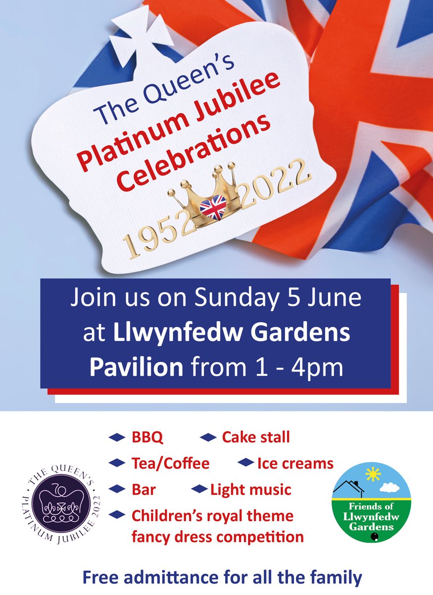 Join us on June 5th between 1pm and 4pm as we celebrate the Queen’s Platinum Jubilee. Everyone welcome.
