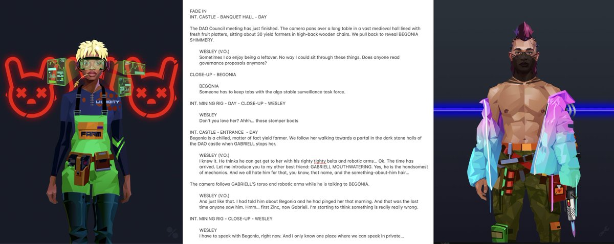 0xgalatea's tweet photo. Opening scene Episode 2 #DesperateBrokers will Begonia help Wesley find his friends? Don't miss out!!! #CyberBrokers #Body002 @CyberBrokers_ https://t.co/JzzpAJCZQf