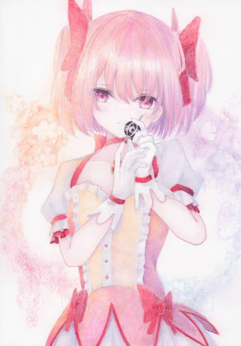 主に色鉛筆で描きました。背景に少しだけ透明水彩絵の具も使用しております。
魔法少女まどか☆マギカから、鹿目まどかです
#魔法少女まどかマギカ 