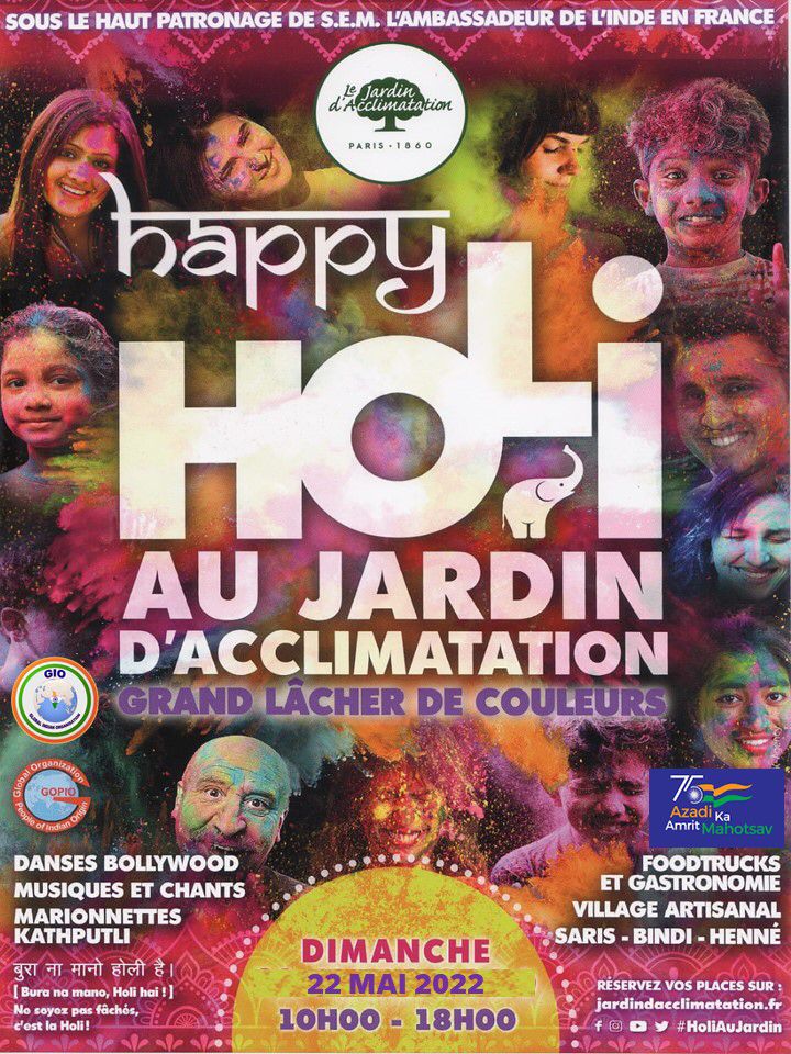 GIOFranceParis's tweet photo. Wait is over. Introducing you, the #EVENT of the #year2022
#holi2022 at #jardin d'acclimatation in #Paris  on #Sunday 22/05/2022 from 10:00 a.m to 6:00 p.m.
#Come, #JoinUs  to hit the dance floor with lots of #fun and #hungama.
For tickets: https://t.co/BDdYDIpcvy https://t.co/WVegQkWUo6