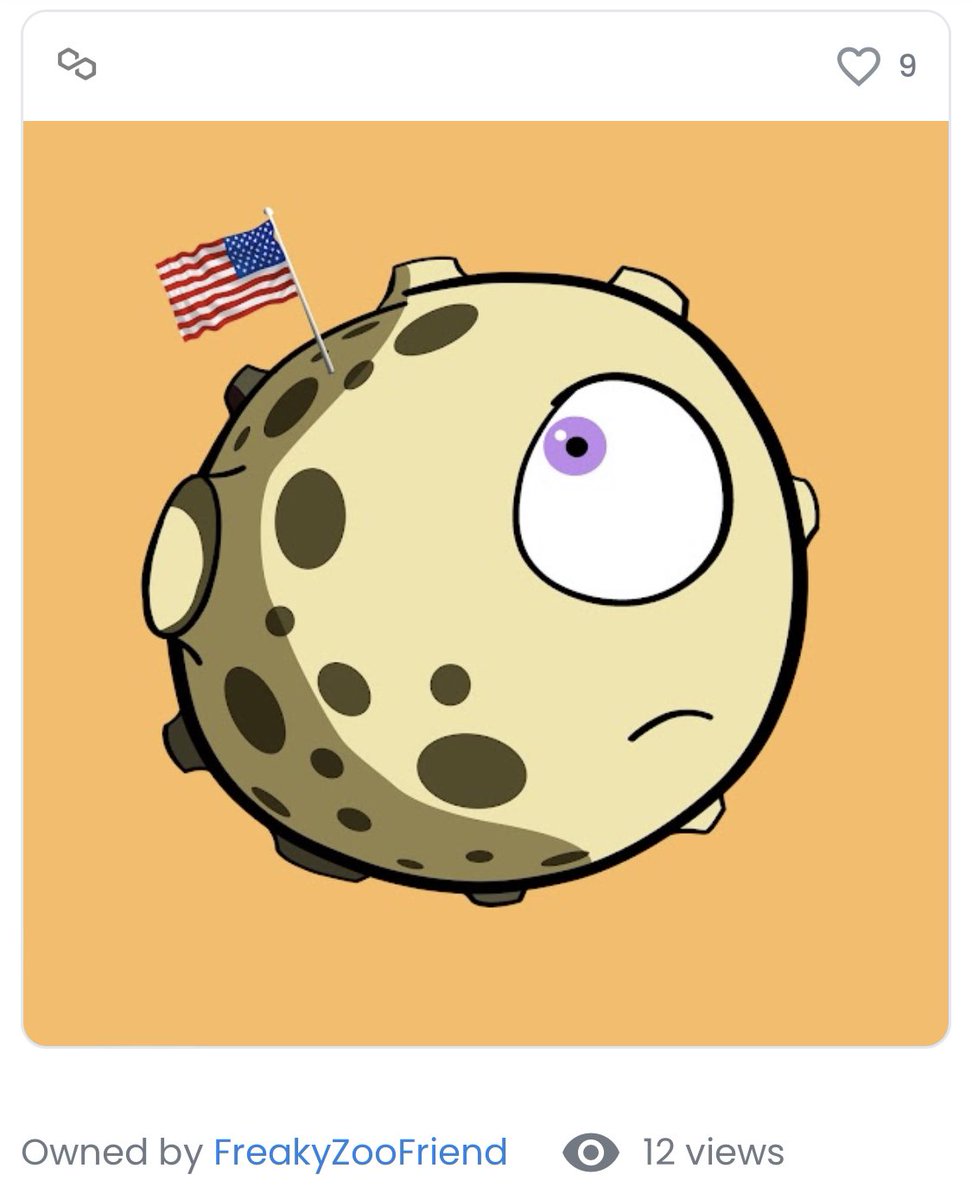 cryptobyls's tweet photo. #0034 American Flag Cyclops Moon finds a new owner going from @vtron77nft to @FreakyZooFriend
Congrats both of you π π
Do you want to check the collection?
It's here, floor 0.003 not for long I guess > https://t.co/ZH2u2DbuxK
#MoonArmy #MoonArmyCollection #nftcollector https://t.co/kpTQOAlp9e
