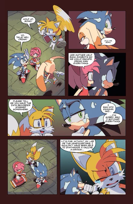 dude i loved the metal virus arc from the idw comics so much like u wouldnt expect sonic media to get this serious... tails crying because sonic fucked up, cream depressed because she thinks her mother died, everything going to shit and for once sonic doesnt know what to do 