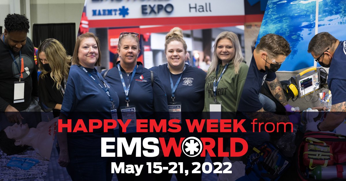 EMSWorldOFCL's tweet photo. On behalf of the entire EMS World team, we would like to wish all of our followers a very happy #EMSWeek. We thank you for your continued commitment to caring for those in your community every day. Visit our specialty site for EMS-week themed content. https://t.co/hEmPJM7HLX https://t.co/gu6UbosOqg
