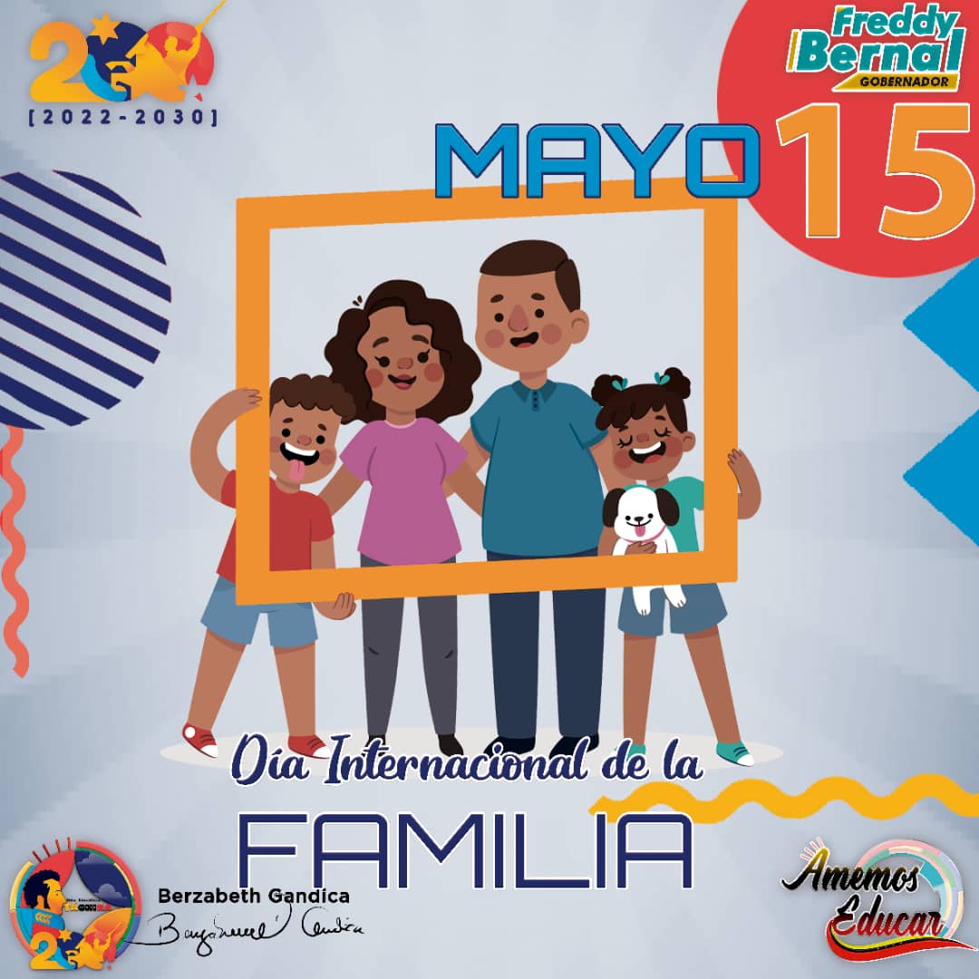 #McpioAndresBello #Tachira 📖📘📚🌹Hoy se celebra El Día Mundial de la Familia .
Los valores humanos no se compran, se viven y se dan como lo mejor que podemos ofrecer.
El Día de la Familia se celebra todos los años el 15 de mayo @ZonaEducTachira <a href="/FreddyBernal/">Freddy Bernal</a>