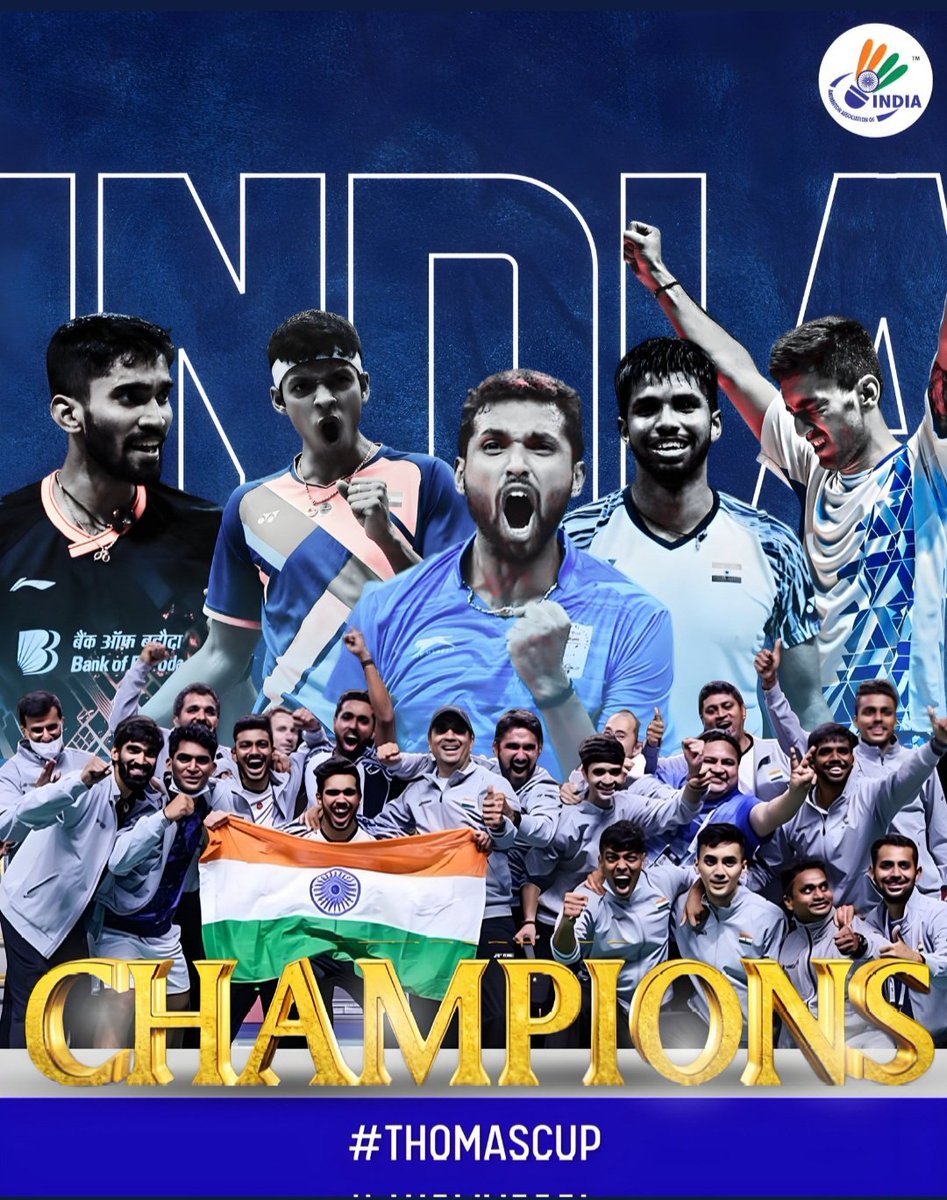ShivakshiK_RAS's tweet photo. India creates history 😊
And History repeats itself
#ThomasCup https://t.co/GLVWYl5TOB