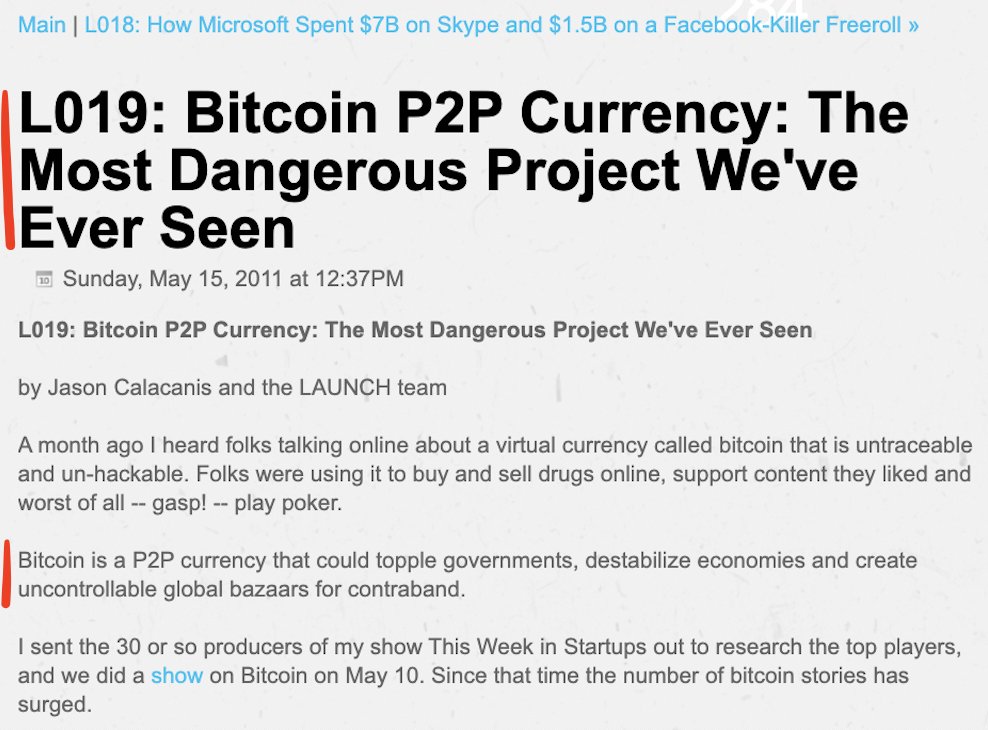 True at $6, true today. #Bitcoin