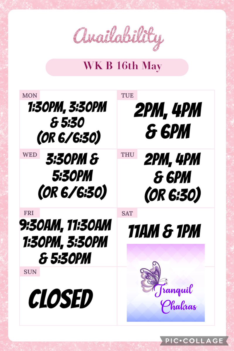 Available appointments this coming week. Appointments can be used for Reiki treatments with crystal healing OR for Archangel card readings. 
1st Reiki treatment with me is half price (only £15).
#reiki #CrystalHealing #angelicguidance