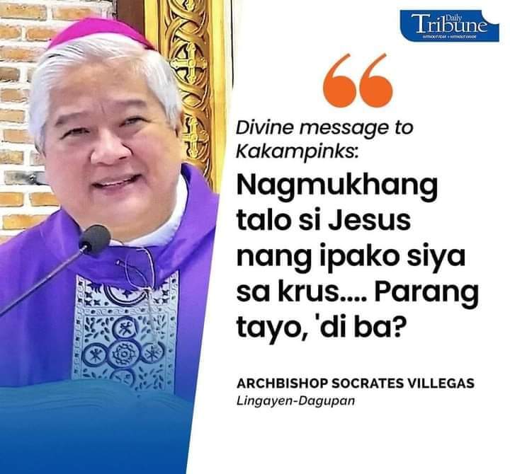 MrsProops80's tweet photo. @Pontifex 
This was a message from a priest in Philippines addressing the opposition party which he publicy sided 
" Jesus lost when he was crucified , just like us " 

#religionandpolitics https://t.co/QfTn5FIb80