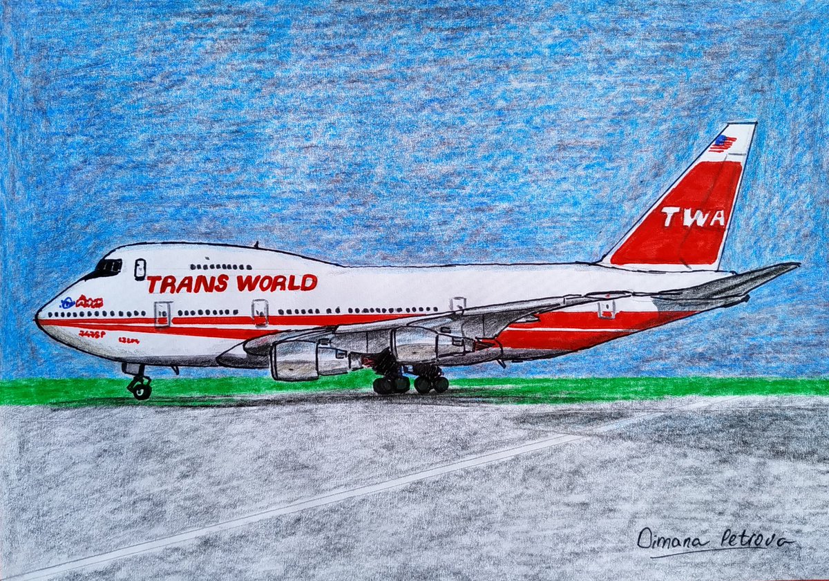 AircraftBy's tweet photo. My drawing of @FlyTransWorld Boeing 747-SP✈️
#TWA #TransWorldAirlines #FlyTransWorld #art #ArtistOnTwitter #Boeing747SP #BOEING #vintage #retro #vintageairline #plane #airplanes #Aircraft #Passion #aviationart #aviation #UnitedStates #US #Transcontinental #WesternAir #oldplane https://t.co/NnGSu27FBa