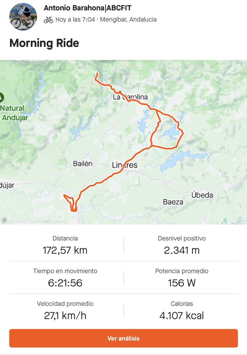 abcfitrain's tweet photo. Fondete de 172 Km. 
Seguimos sumando🚀🚴‍♂️ https://t.co/AqGXzt0QTT