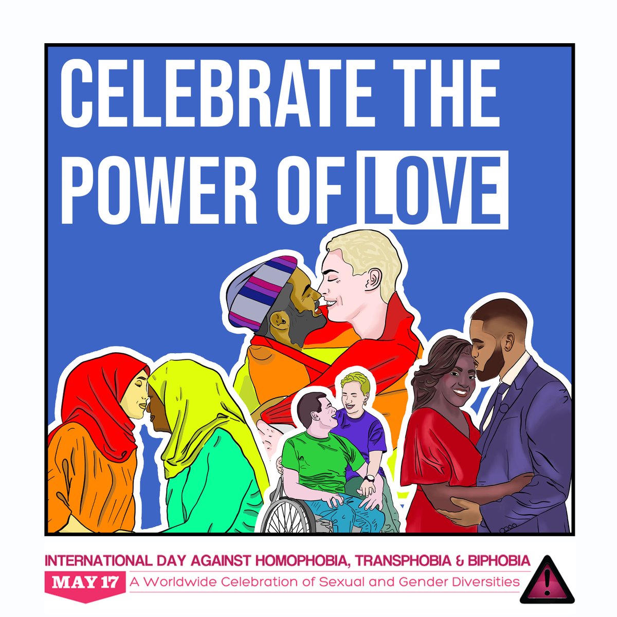 Tomorrow is the International Day Against Homophobia, Transphobia and Biphobia. #IDAHOBIT2022. Let's embrace Love, Acceptance, Diversity