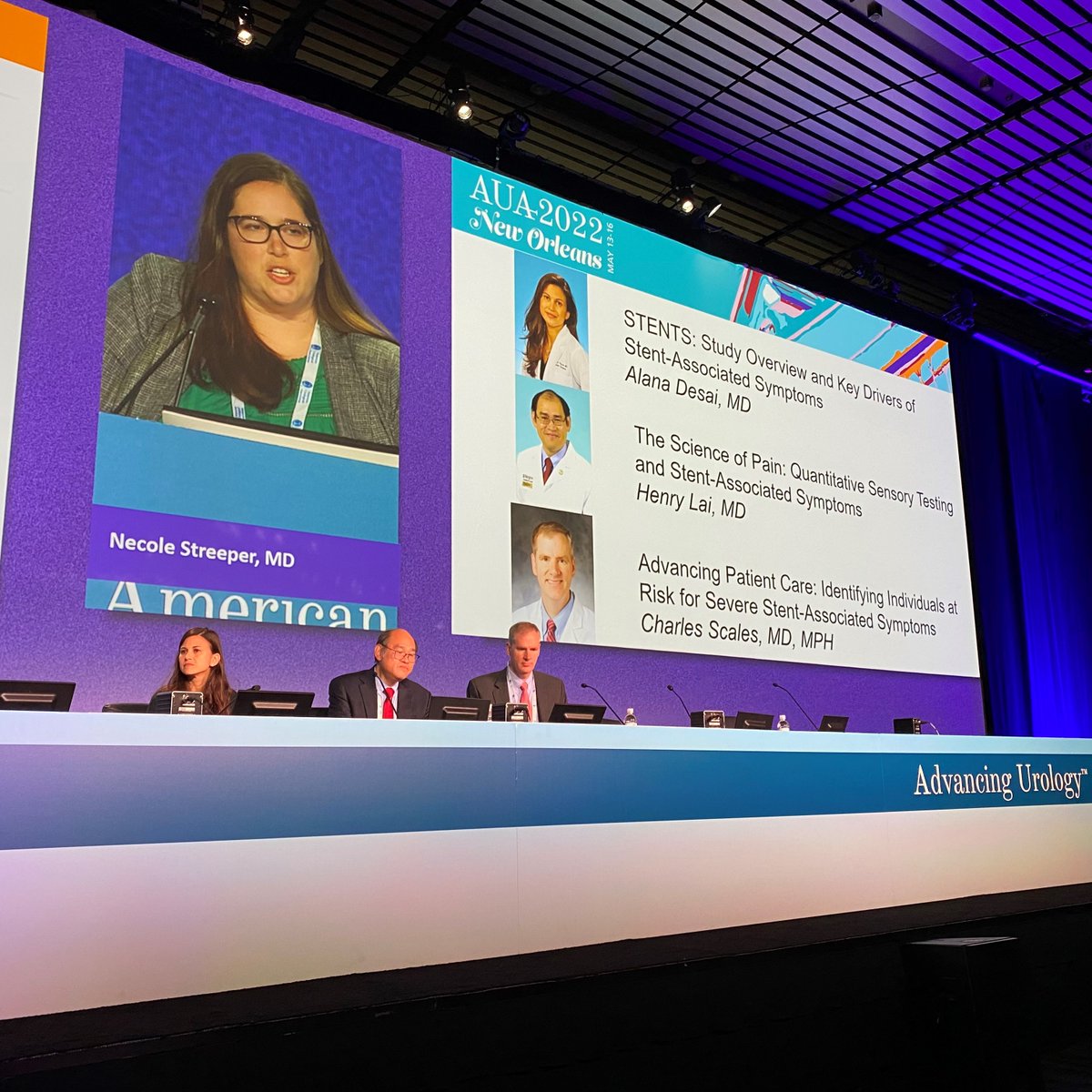 Plenary presentation with <a href="/HenryLaiMD/">H Henry Lai</a> <a href="/ChuckScalesMD/">Chuck Scales</a> and Alana Desia <a href="/WashU_Uro/">WashU Medicine Division of Urology</a> moderated by <a href="/NStreeps/">Necole Streeper</a> with key results from the STENTS study.  Insights from #painscience will help patients with #KidneyStones.  Thanks to <a href="/NIDDKgov/">NIDDK</a> for supporting transformational research.