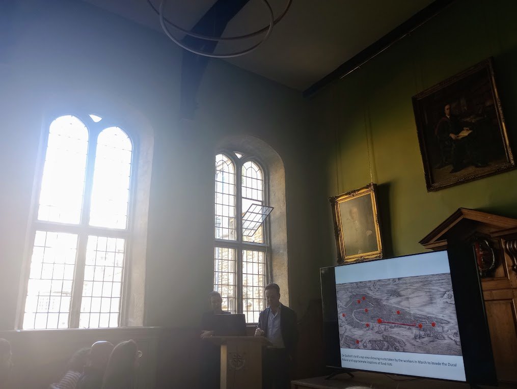 samfjf's tweet photo. It was a pleasure to attend the 2022 Venetian Seminar yesterday at St Edmund Hall in #Oxford. Here Maartje van Gelder and Filippo de Vivo present their #research on the conspicuous absence in archives of the 1569 workers' riots.
#Venice #Renaissance #History https://t.co/tvZ0UM5kqO