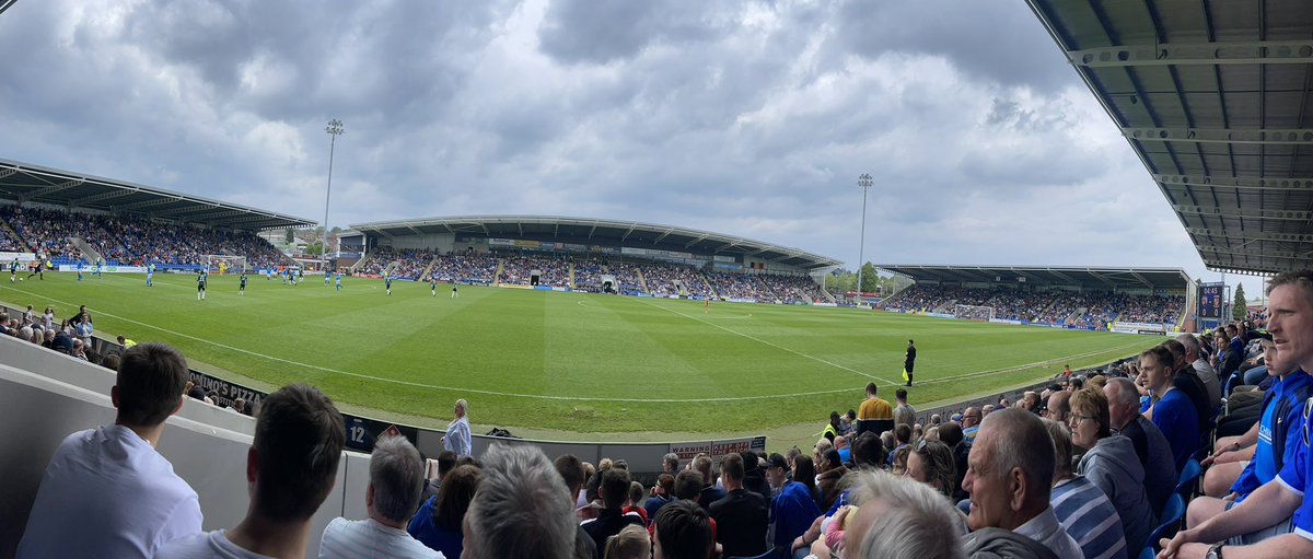 Lesley_CFC's tweet photo. 4 sides ☑️ 9000 fans for a non league game ☑️ Play off spot confirmed ☑️ Good luck @ChesterfieldFC Who knows what will happen… Believe in miracles… They happen everyday 🙌🏻💙⚽️💫 #Spireites #HalifaxBound https://t.co/JNd15lwT5P